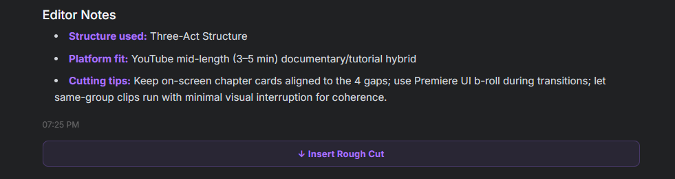 Insert Rough Cut button at the bottom of the paper cut